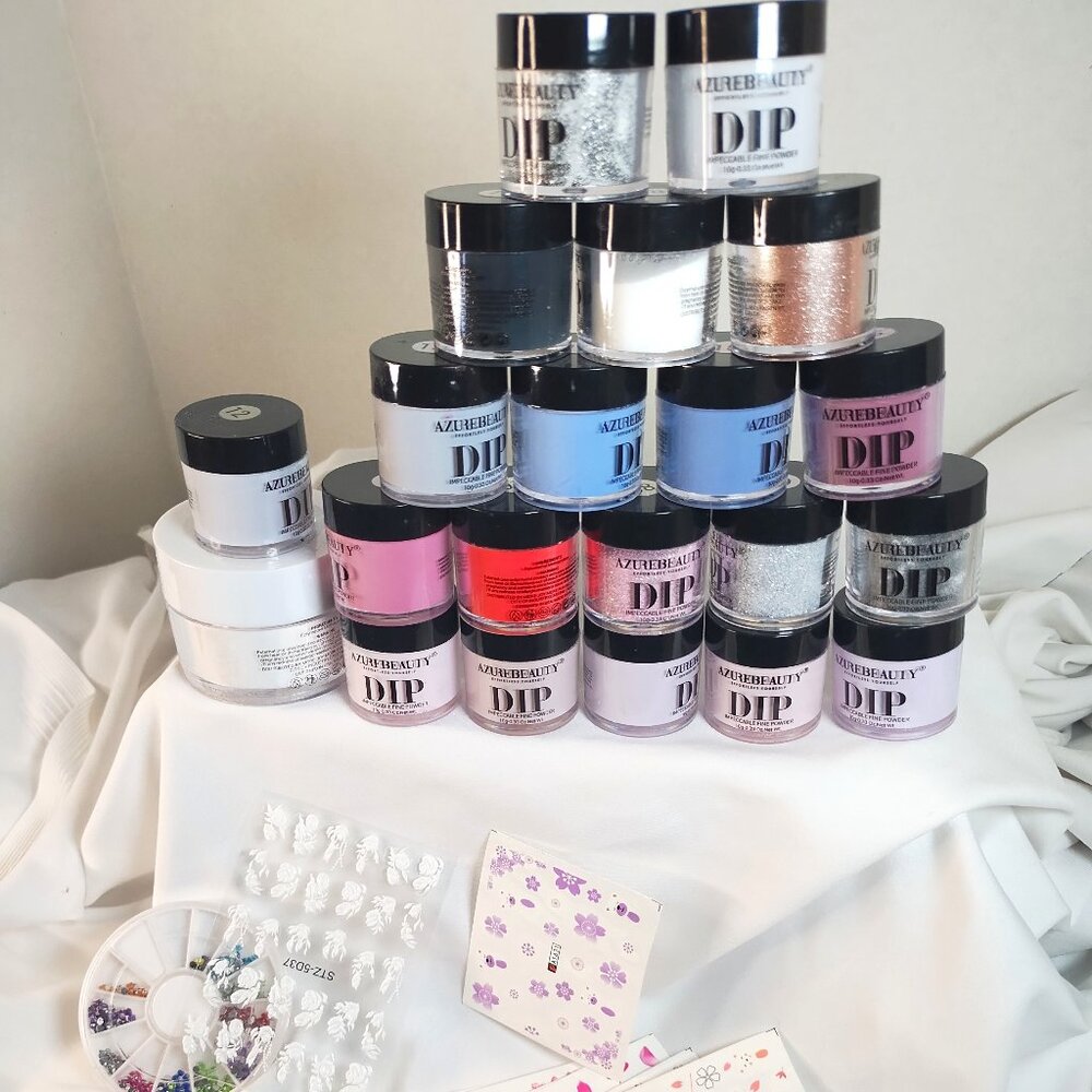 Azure Beauty lot of colors, Transparent and many sheets of nail decals